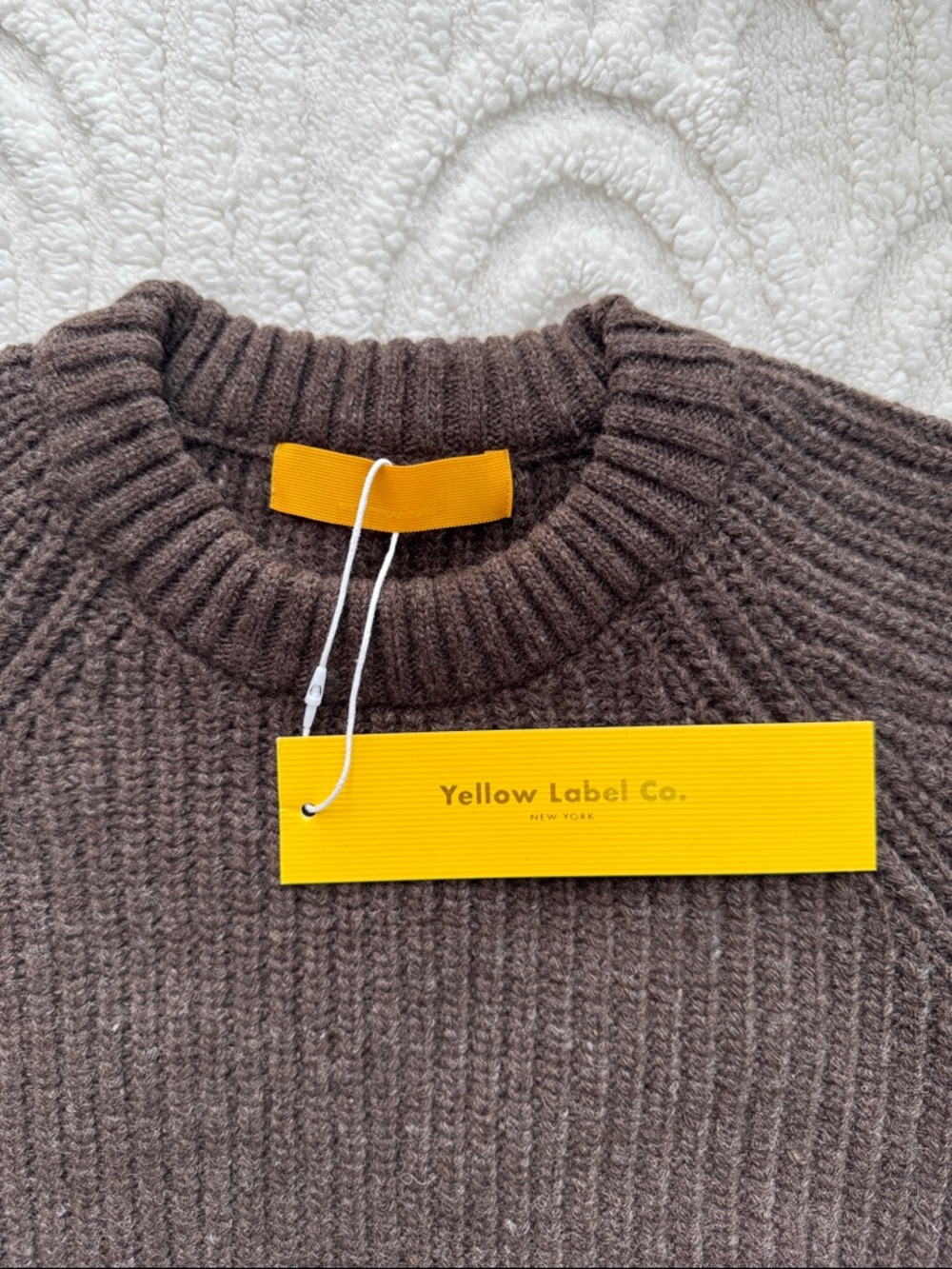 Unisex Crewneck Ribbed Sweater in Dark Brown - Picture 2 of 7